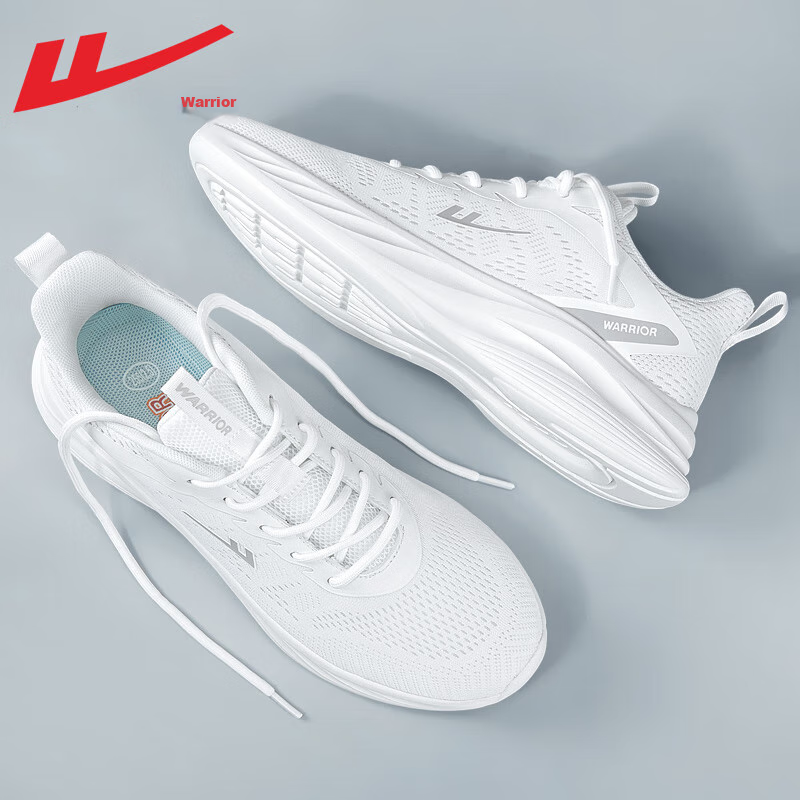 Warrior Men's Breathable Mesh Running Shoes - Lightweight Casual Sneakers, White, Size 40_0