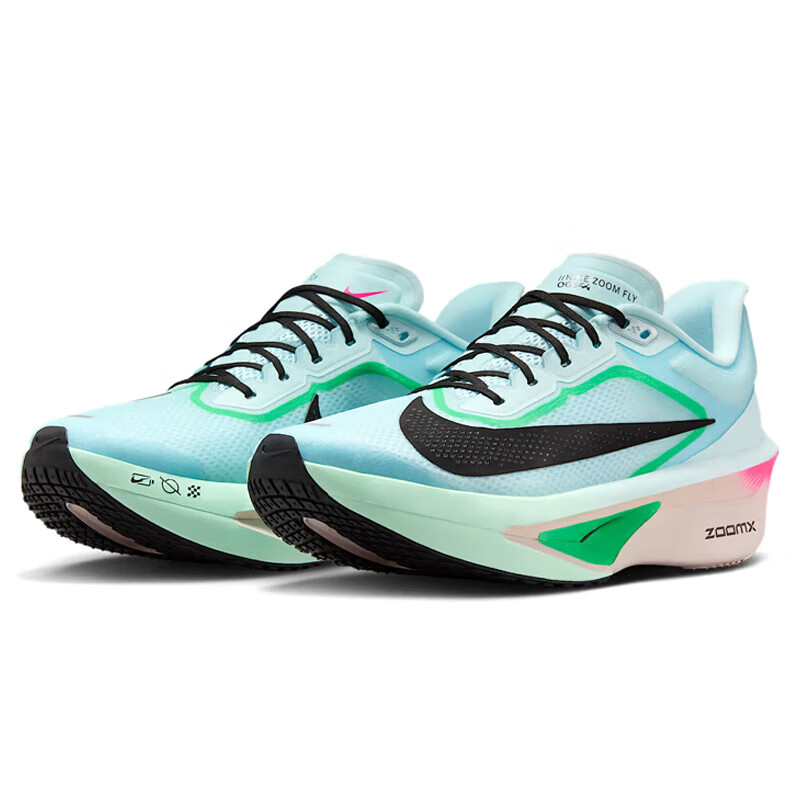 NIKE Zoom Fly 6 Carbon Plate Running Shoes - Glacier Blue & Pink_0