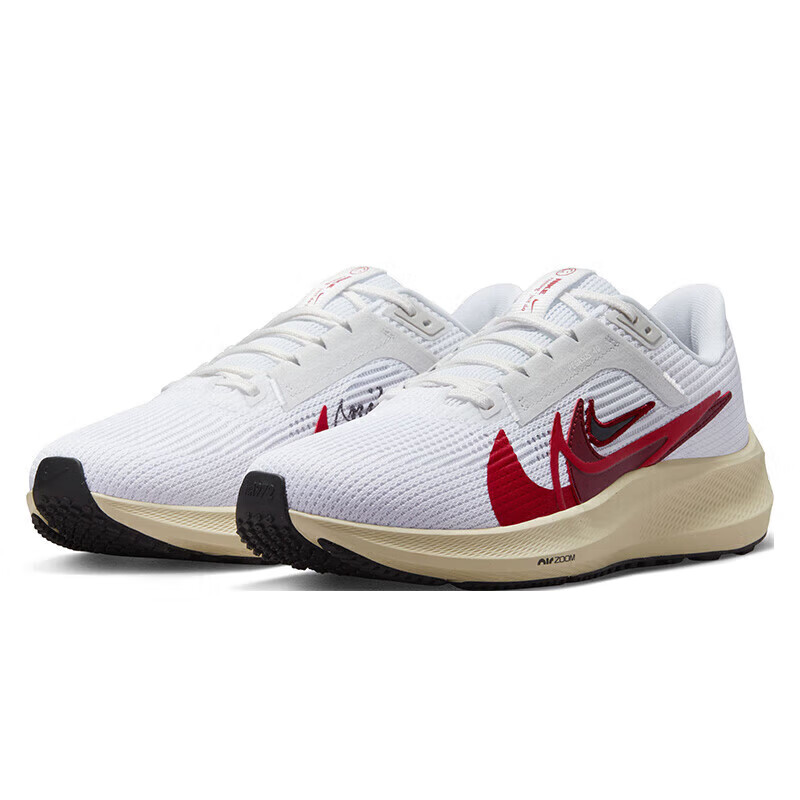 NIKE Pegasus 40 Premium Women's Running Shoes - White & Red, 35.5_0