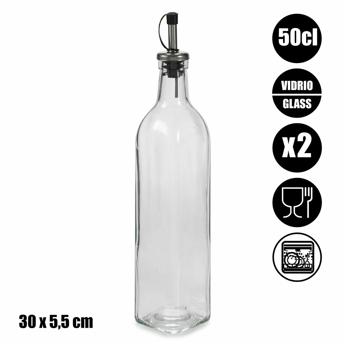 Vinegar server Vivalto Transparent (500 ml) (0,5 L) (5,7 x 29,5 x 5,7 cm)_5