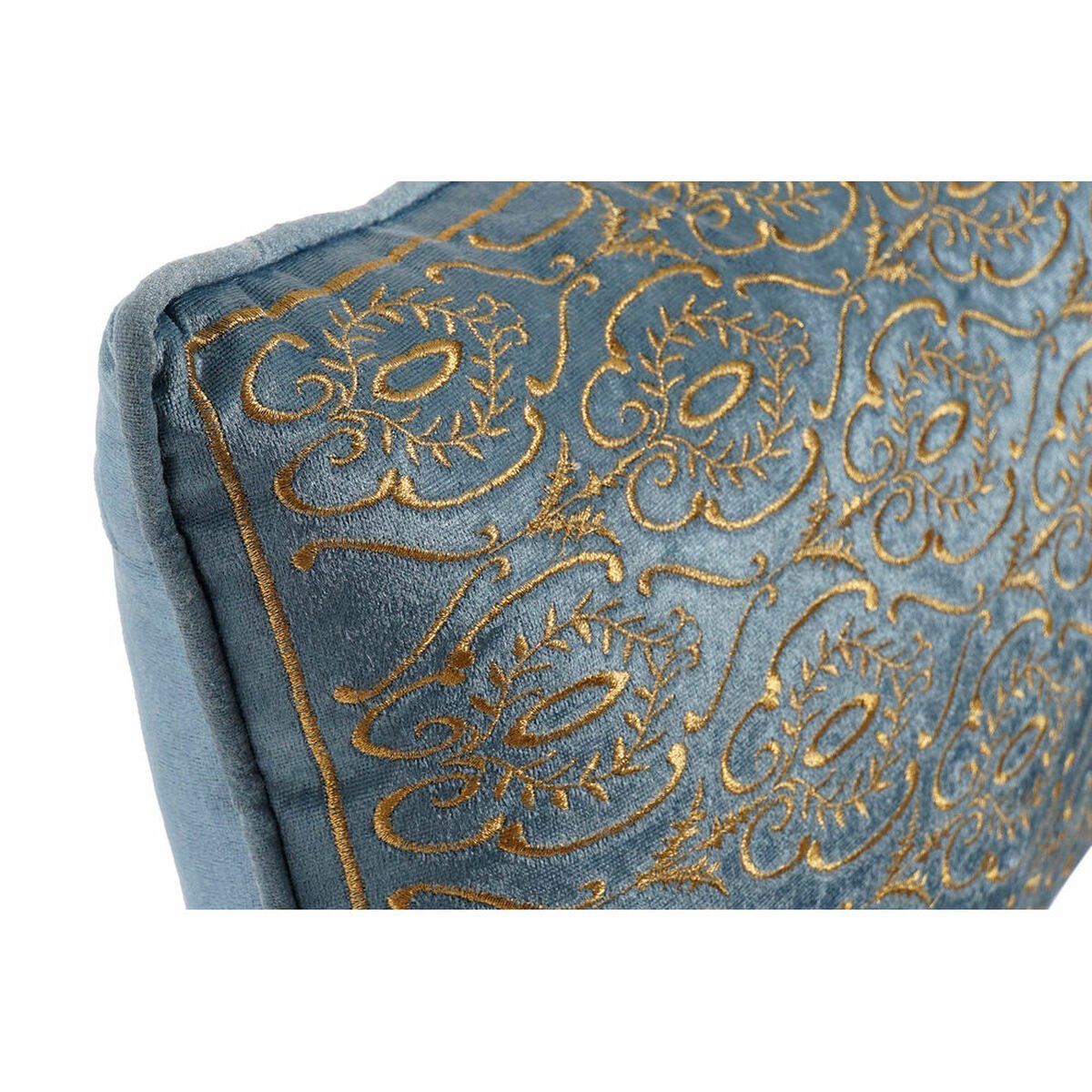 Cushion DKD Home Decor Blue Polyester Velvet Golden (50 x 10 x 30 cm)_3