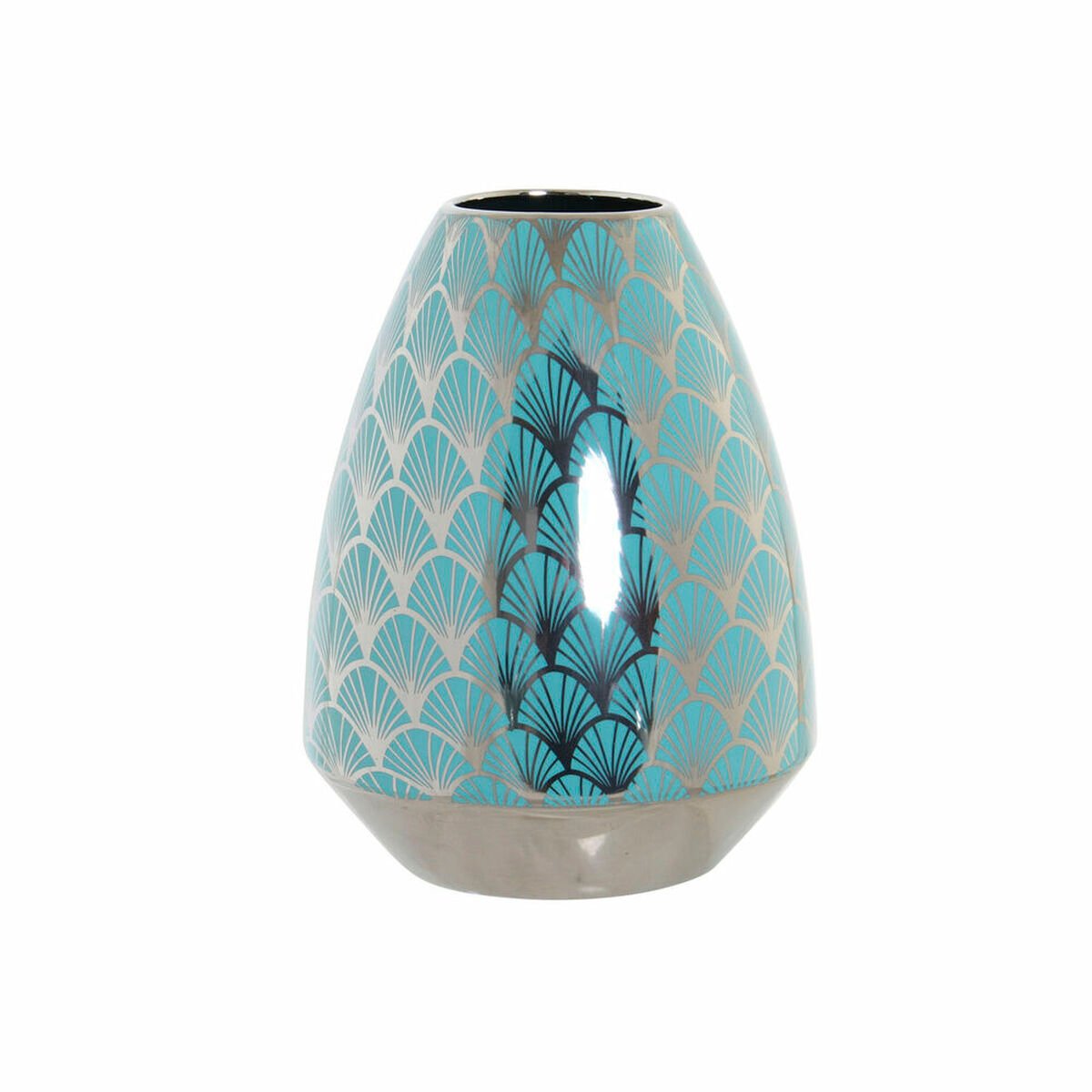 Vase DKD Home Decor Turquoise Porcelain Oriental (18 x 18 x 24 cm)_1