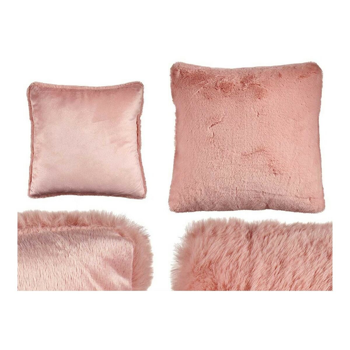 Cushion With hair Pink Synthetic Leather (40 x 2 x 40 cm)_2