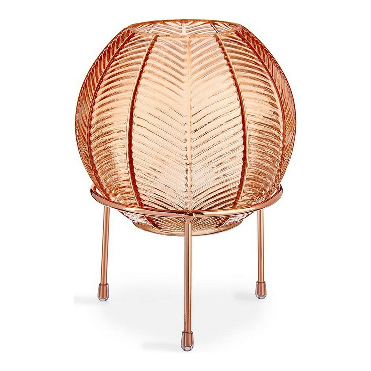 Vase Amber Ball Metal Glass (14,5 x 19,5 x 14,5 cm)_2