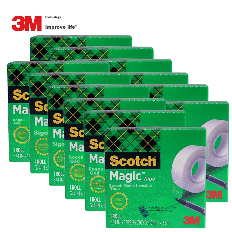 3M Invisible Tape 19mm x 3m 12 Packs