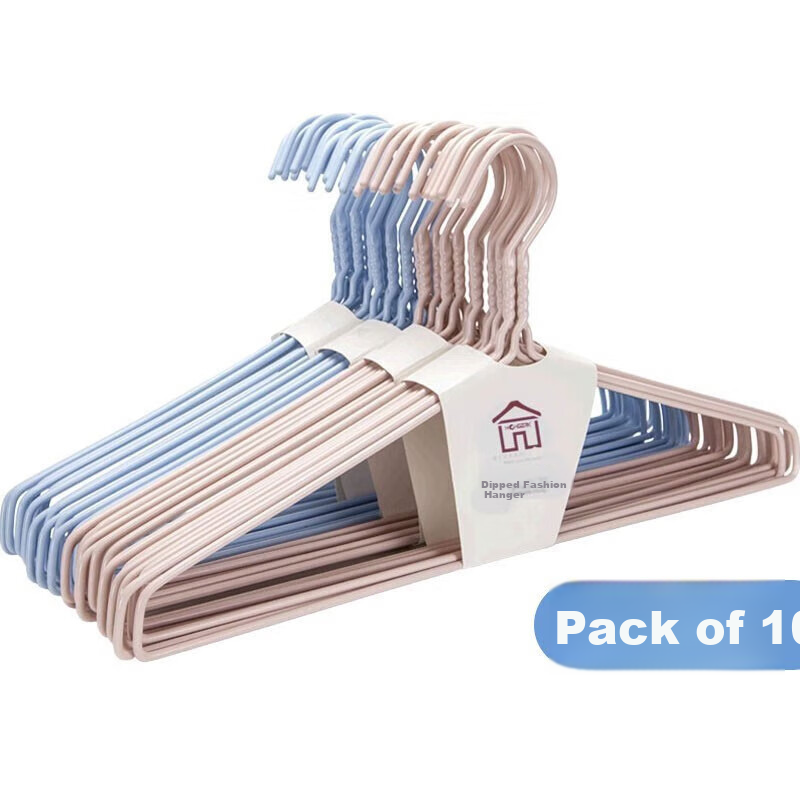Bingyou 10-Piece Classic Hangers, 46cm Wide, Thickened Plastic Coated