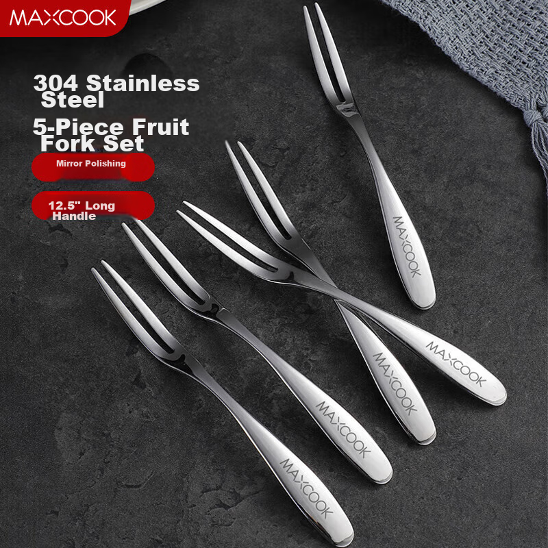 Maxcook 304SS Colorful Fruit Forks 4-Piece Set