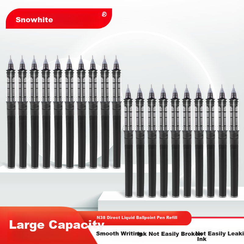 snowhite 0.38mm needle tip pen refills, black, 20ct