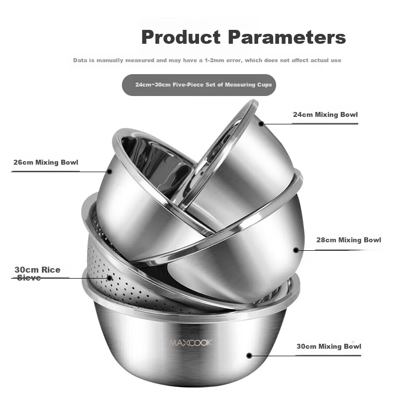 maxcook stainless steel 5-piece kitchenware set