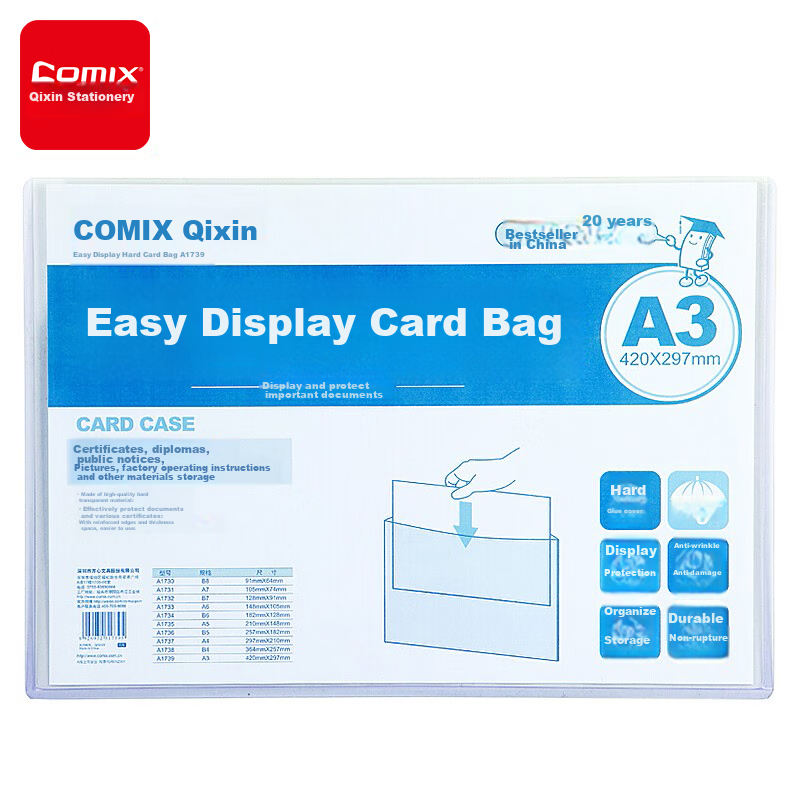 Comix A3 Transparent Card Holder and Case