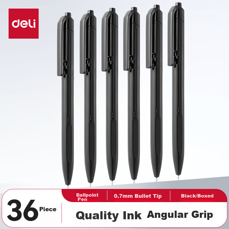 Deli 0.7mm English-Specific Mini Ballpoint Pen, 36 Pens