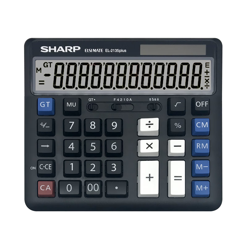 Sharp EL-2135 Plus Calculator - Large Display & Dual Power