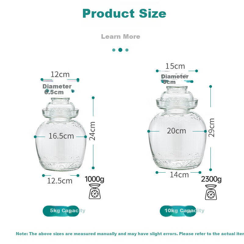 maxcook glass pickle jar 5kg mcx976