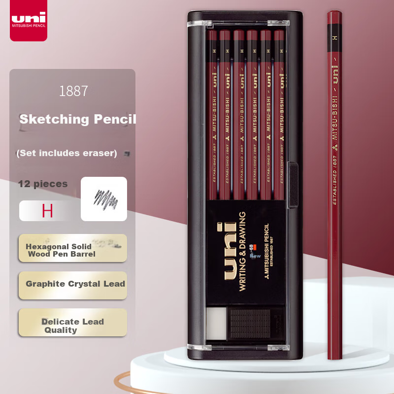 Uni Mitsubishi Gold Wood Pencil Set