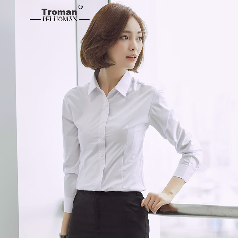 teluoman white blouse women's formal work shirt