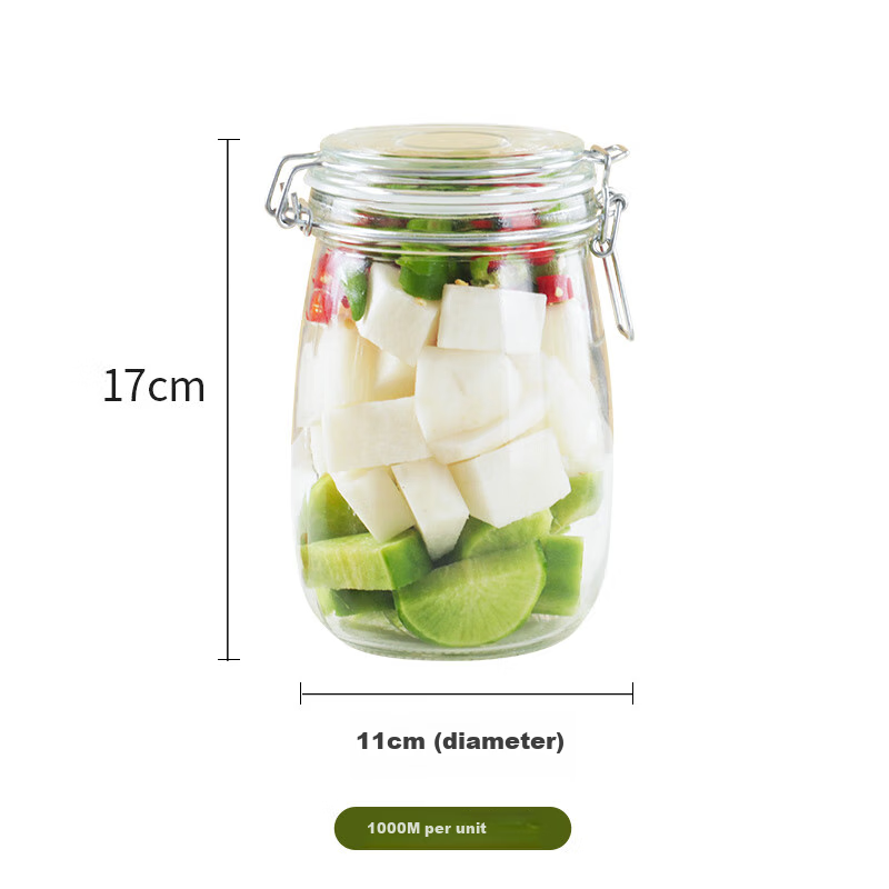 Baijie 1000ml Glass Storage Jar for Fruits & Snacks