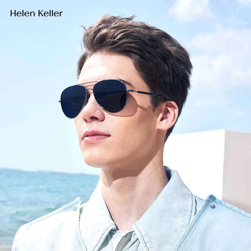 Helen Keller Men's Polarized Aviator Sunglasses