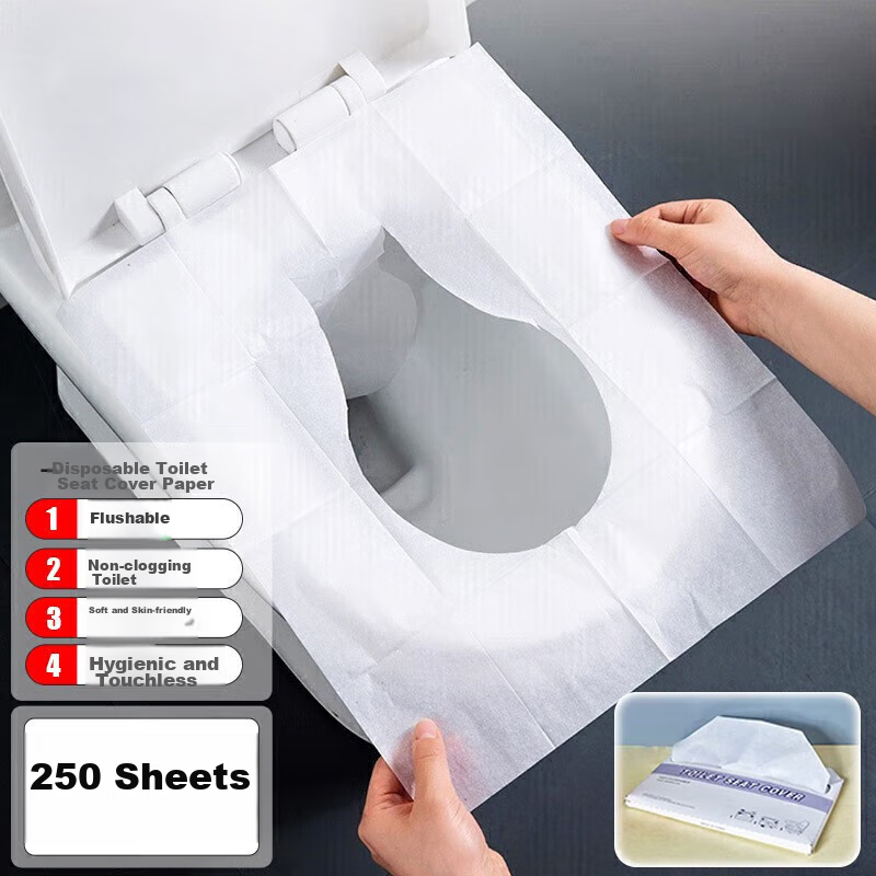 Jajalin 250pk Dissolvable Toilet Seat Covers