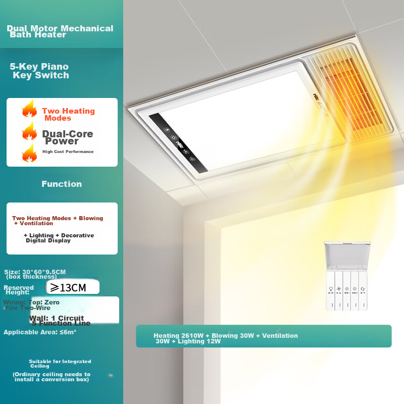 NVC Dual-Core Bathroom Heater and Fan