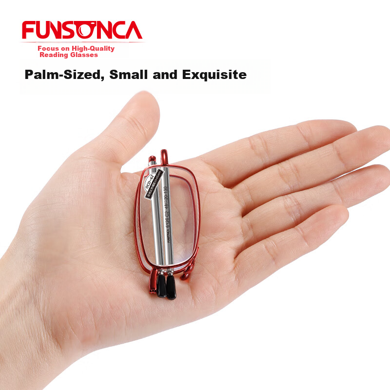 Funsonca Red Reading Glasses 250° Blue Light Block