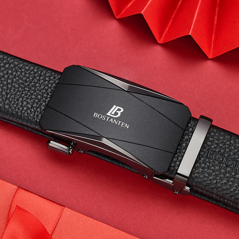 bostanten men's leather belt with auto buckle