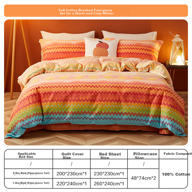 Beyond Winter Warm Pure Cotton 4-Piece Bedding Set