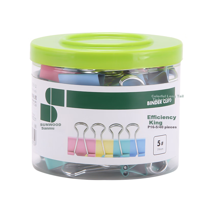 SUNWOOD 40-Piece Colored Binder Clips