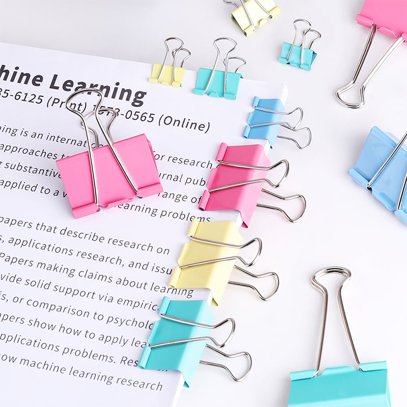 SUNWOOD 40-Piece Colored Binder Clips