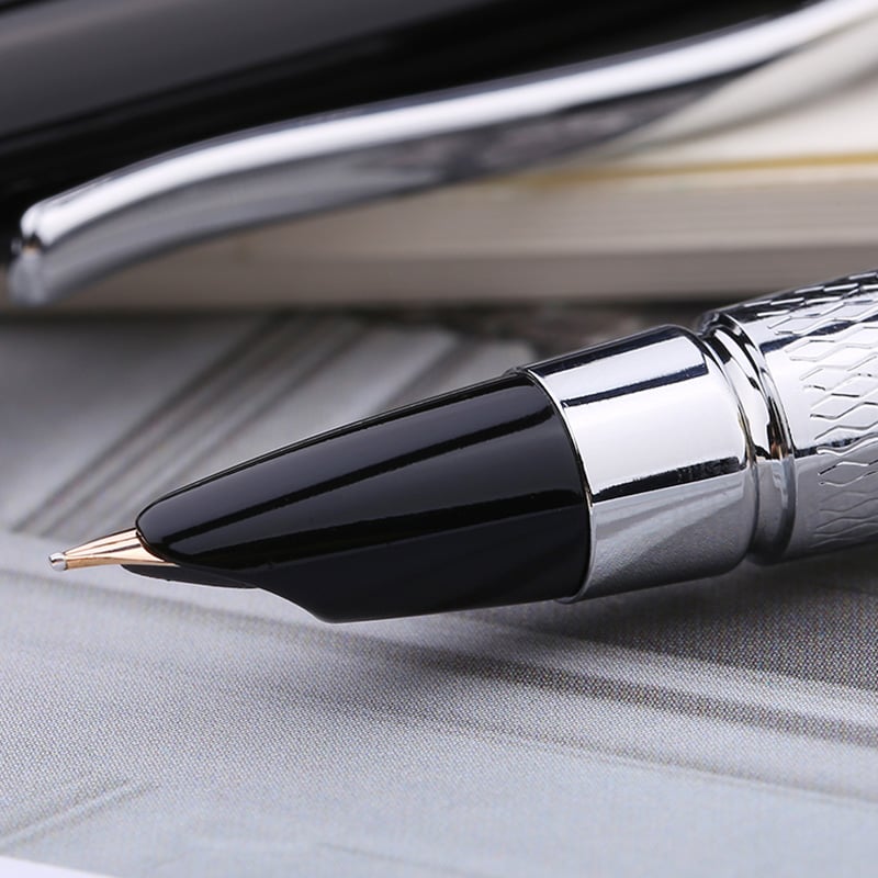 Pimio 83 Junyi 8K Gold Fountain Pen, Glossy Black
