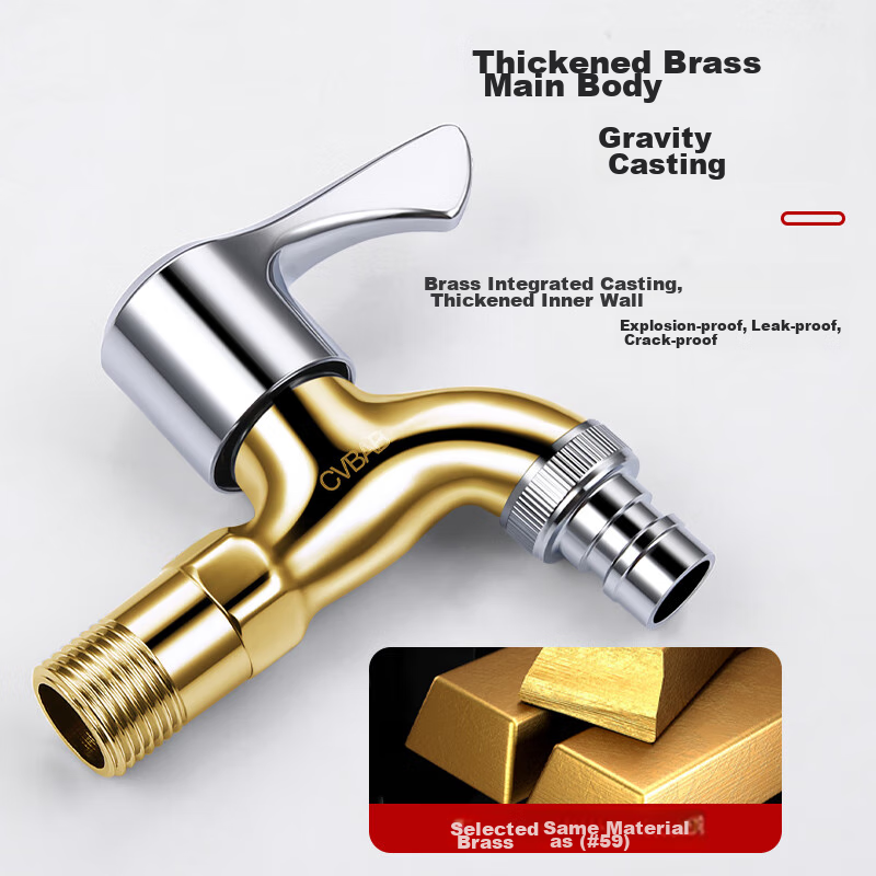 CVBAB All-Copper Extended Washing Machine Faucet