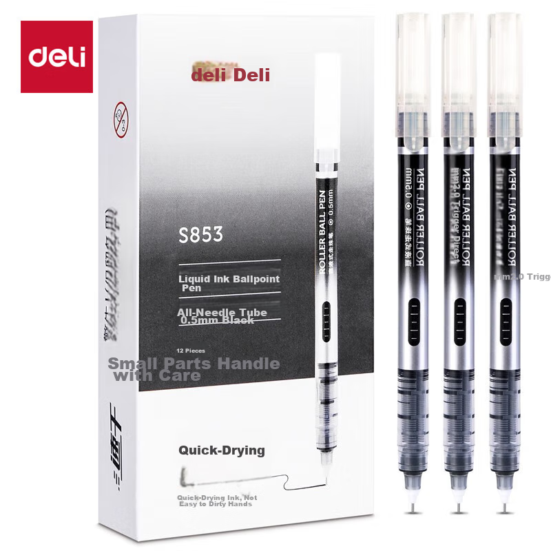 Deli S853 0.5mm Rollerball Pen Set, 12 Pens