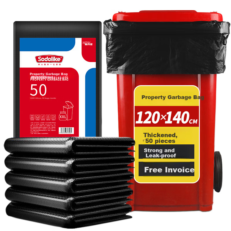 Sodolike thick large black garbage bags for commercial use