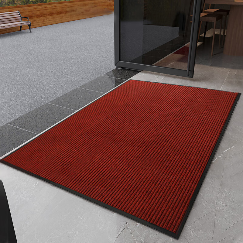 DIYIN Striped Dark Red Non-Slip Doormat 60x90cm