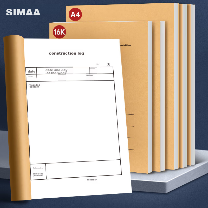 SIMAA A4 double-sided construction log planner 10-pack