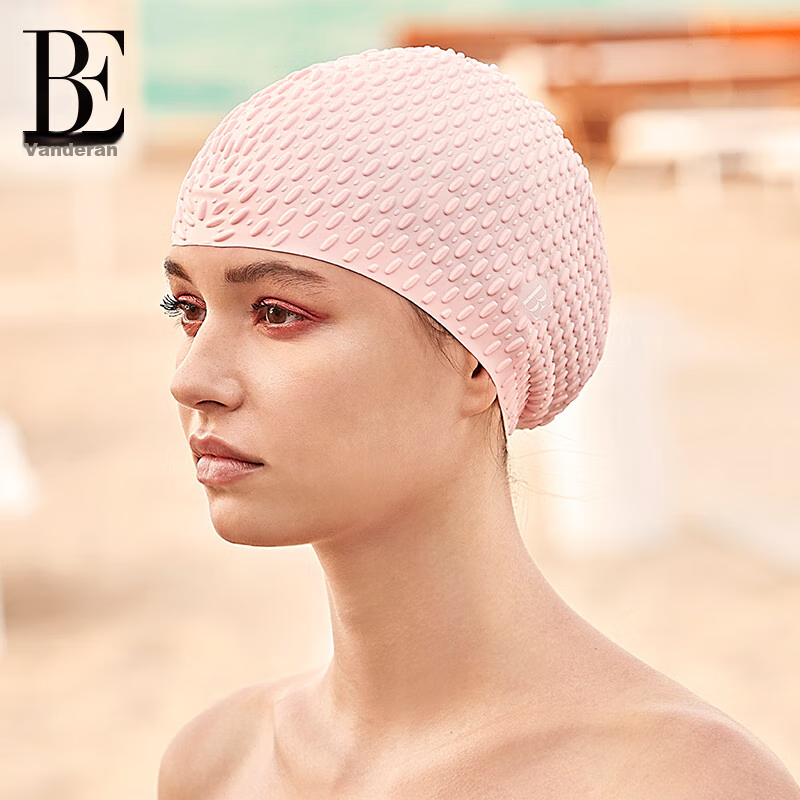 balneaire premium hot spring enlarged bubble swim cap for long hair