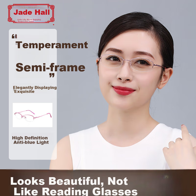 Yupintang Women's Semi-Rimless Reading Glasses