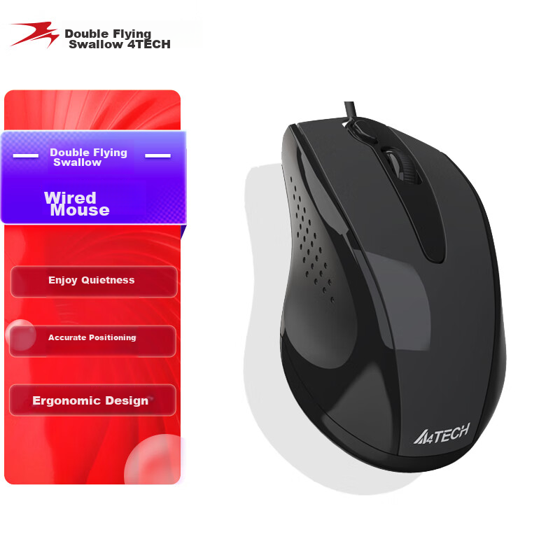 A4TECH N-500FS Silent Wired Mouse for Laptop & Desktop
