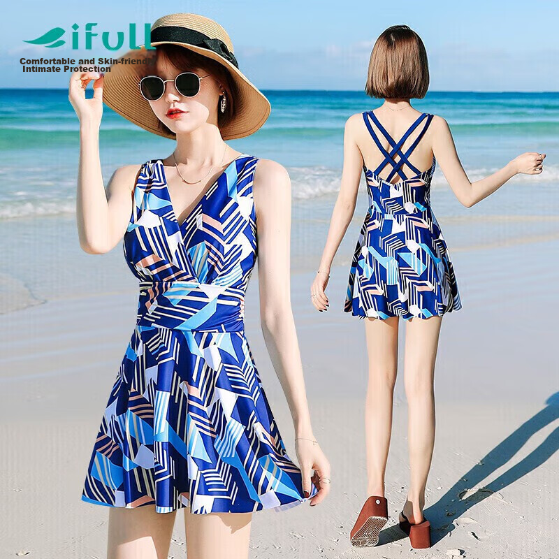 Yifu Women's Skirt Style Swimsuit with Tummy Control