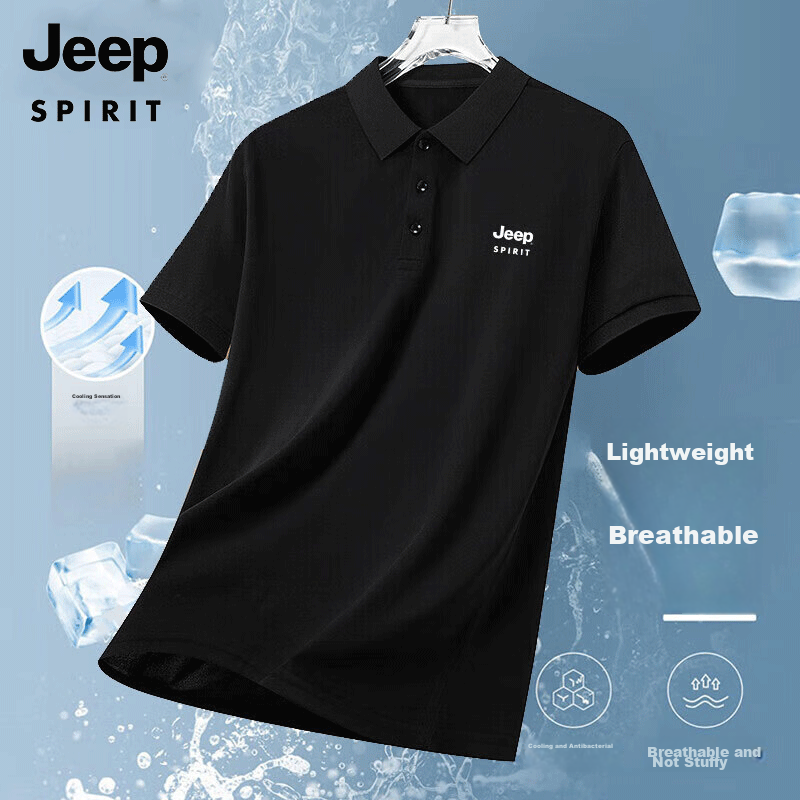 Jeep Men's Breathable Summer Polo Shirt