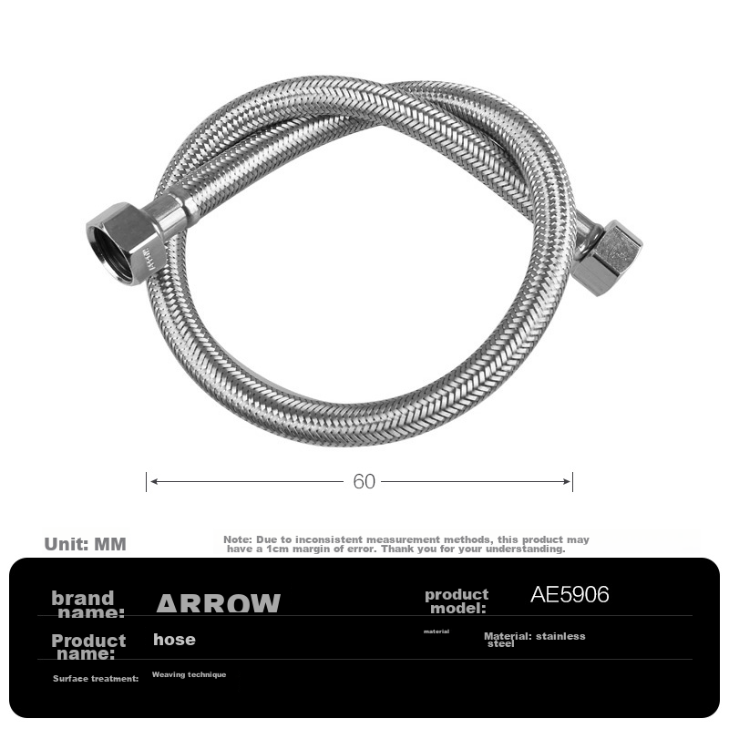 arrow stainless steel flexible hose for kitchen and bathroom