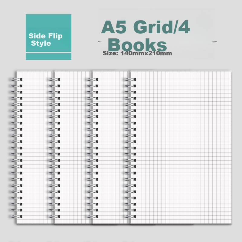 faramon B5 grid notebook 4-pack