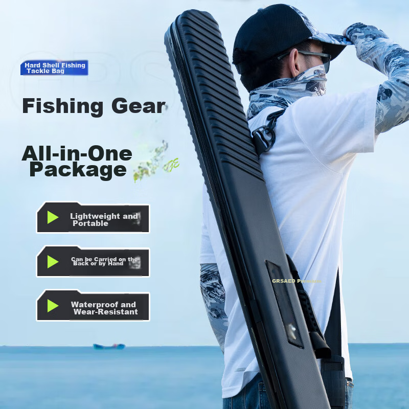 Grsaed Hard Shell Fishing Rod Case & Tackle Bag, 1.3 Meters