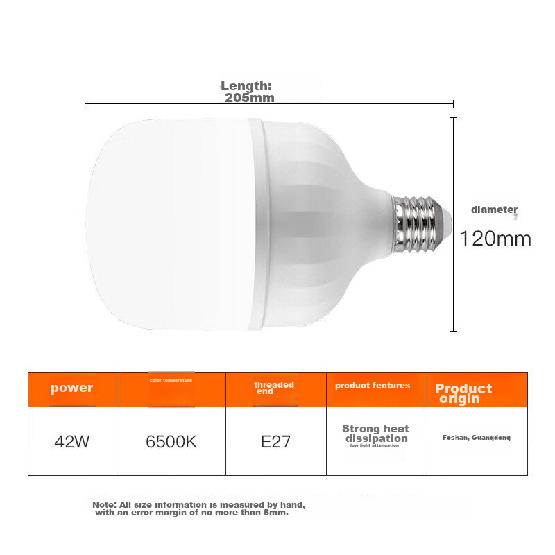 FSL 38W High-Power LED Bulb, E27 Base, 6500K Cool White