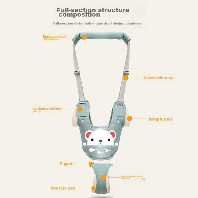 9i9 baby walking aid harness, ice star green