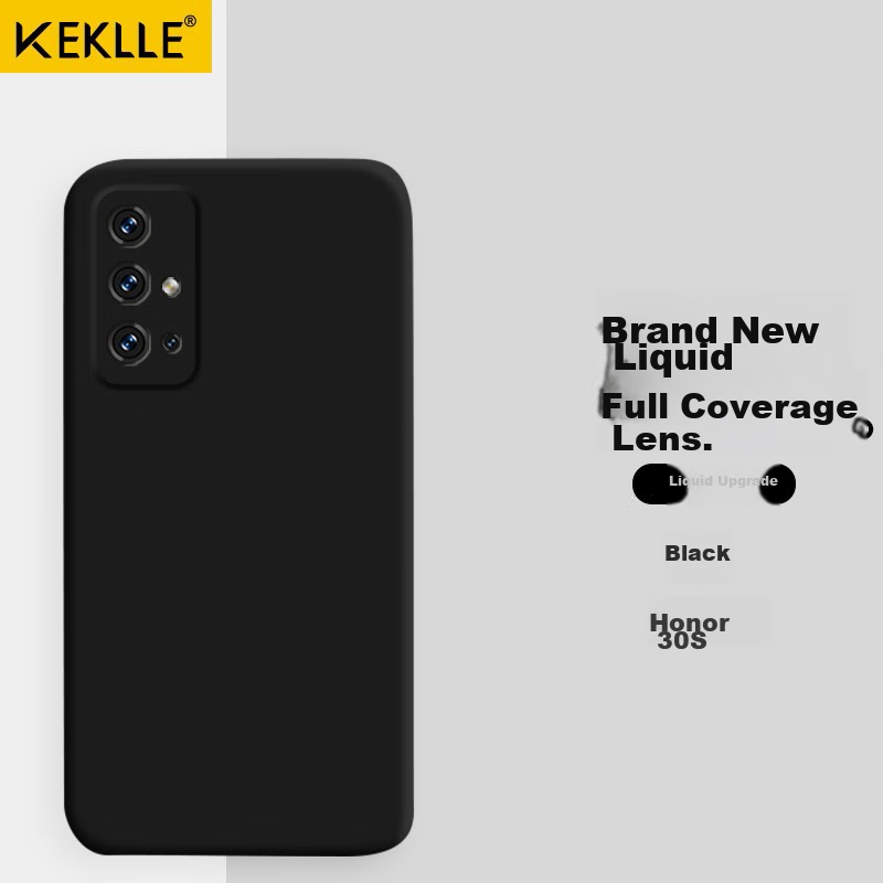 Keklle Honor 30s Silicone Phone Case, Full Coverage Protection, Black