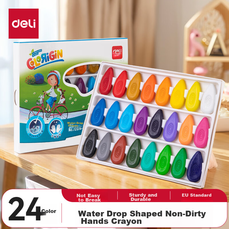 deli 24-color water drop crayons for kids
