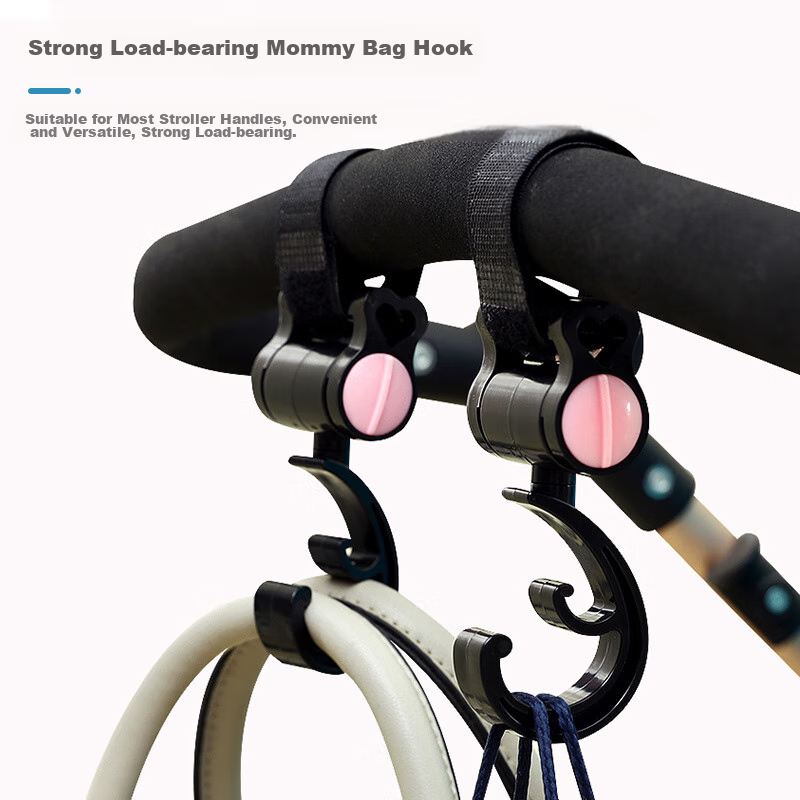 9i9 2-Pack Rotatable Stroller Hooks for Hands-Free Convenience