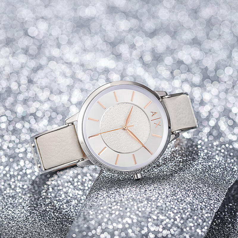 Armani Exchange Women's Starry Sky Quartz Watch, 36mm Leather Strap