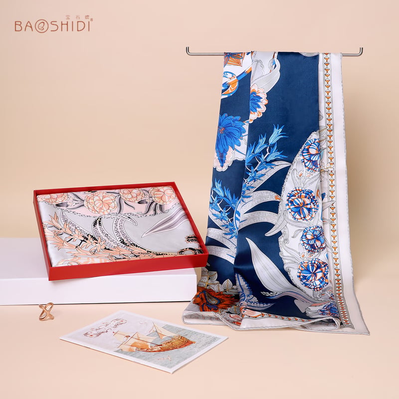 Baoshidie Mulberry Silk Scarf Set, Women's Shawl Gift