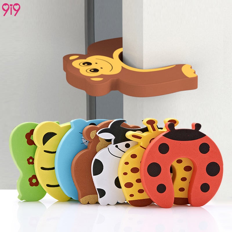 9i9 7-pack Cute Animal Safety Door Stops for Babies